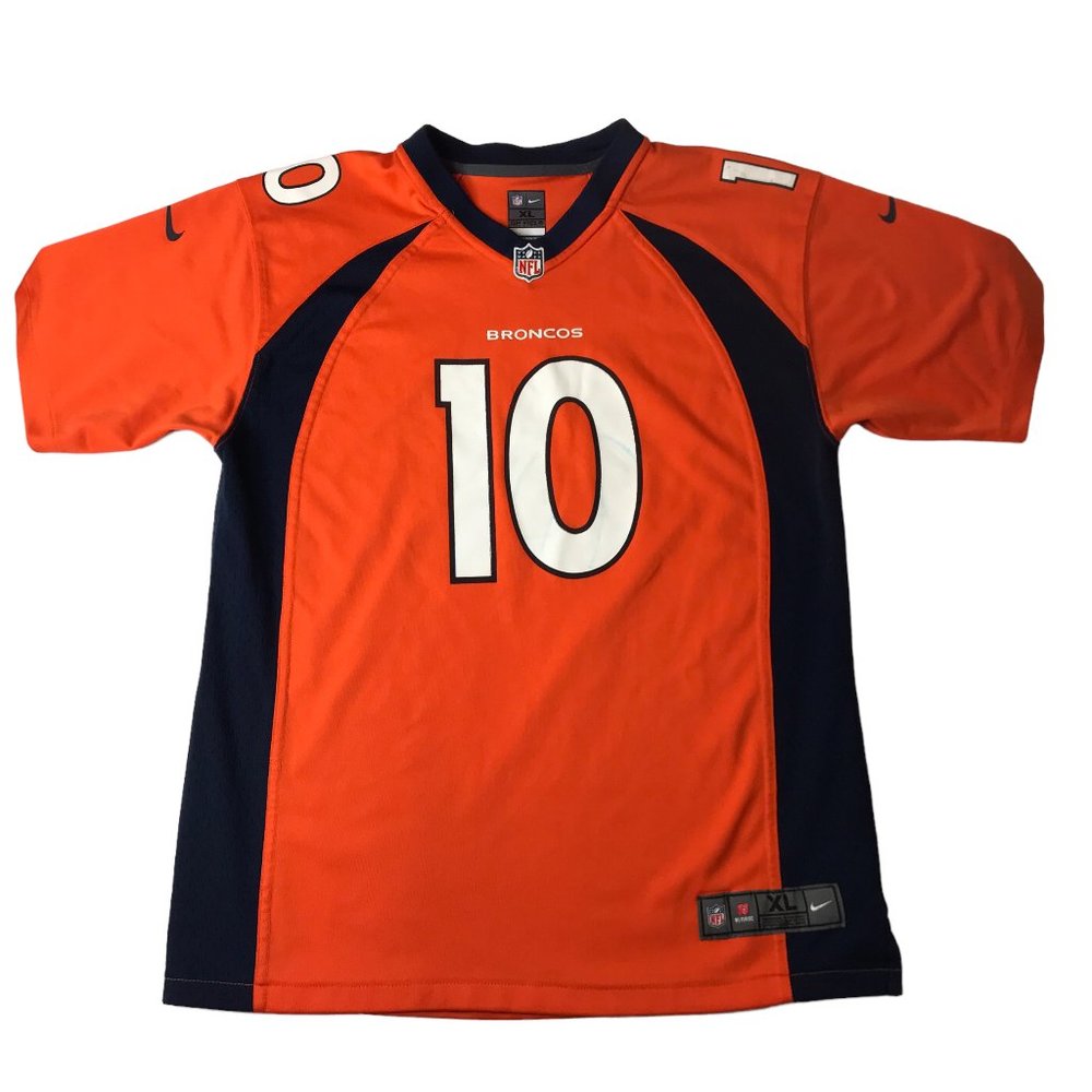 DENVER BRONCOS Football Jersey Orange Blue Kid's XL Boy Girl NFL #10 JEUDY